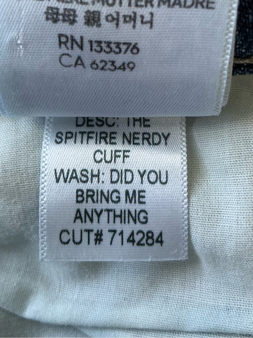MOTHER SUPERIOR Jeans Spitfire Nerdy Cuff Did You Bring Me Anything Blue Size 29 - Picture 11 of 14